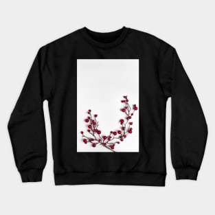 Red berries holly on white Crewneck Sweatshirt